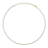 14K Y/G CULTURED PEARL TENNIS NECKLACE