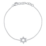 0.11CT 14K W/G DIAMOND STAR OF DAVID BRACELET