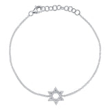 0.11CT 14K W/G DIAMOND STAR OF DAVID BRACELET
