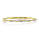 0.53CT 14K Y/G DIAMOND TWISTED BANGLE