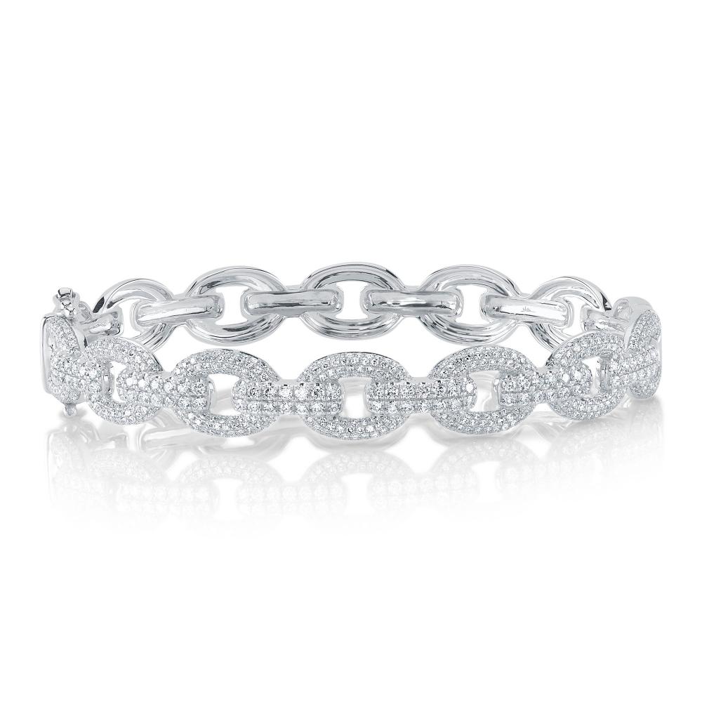 1.95CT 14K W/G DIAMOND LINK BANGLE