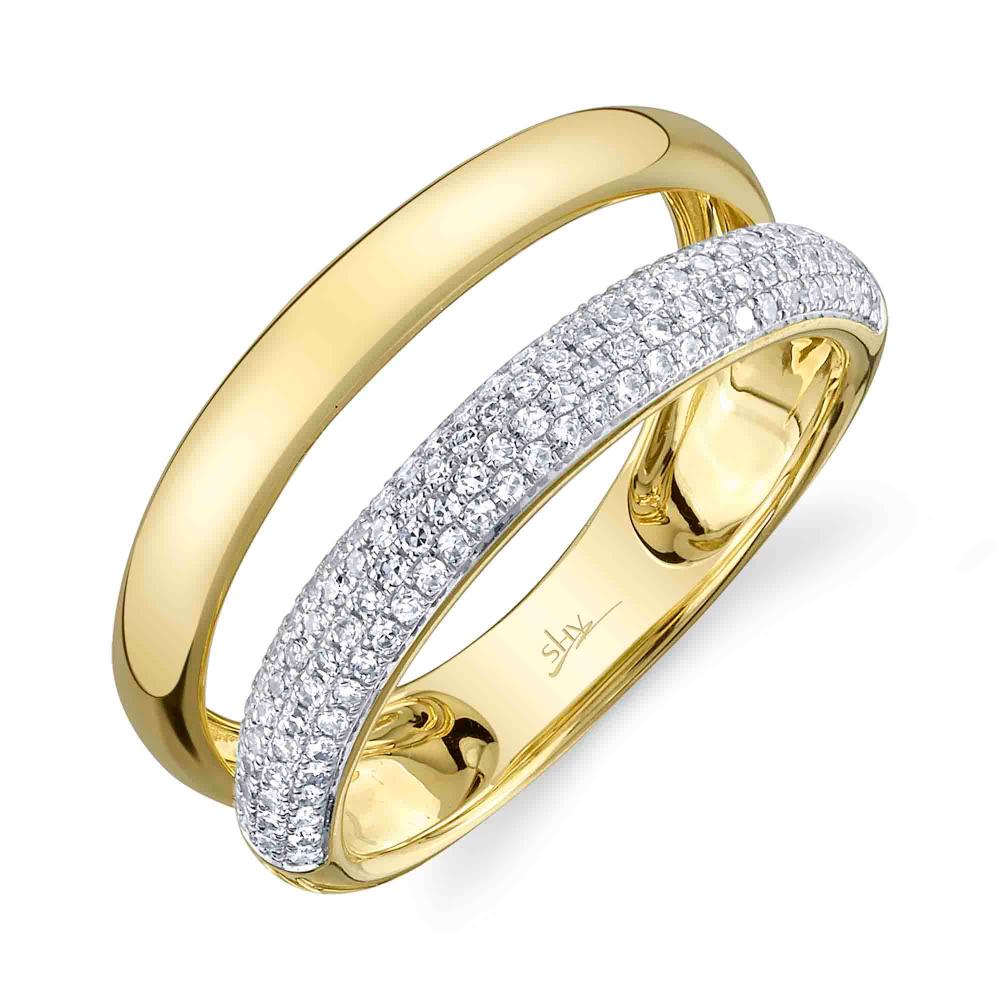 0.32CT 14K Y/G DIAMOND PAVE RING