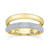 0.32CT 14K Y/G DIAMOND PAVE RING