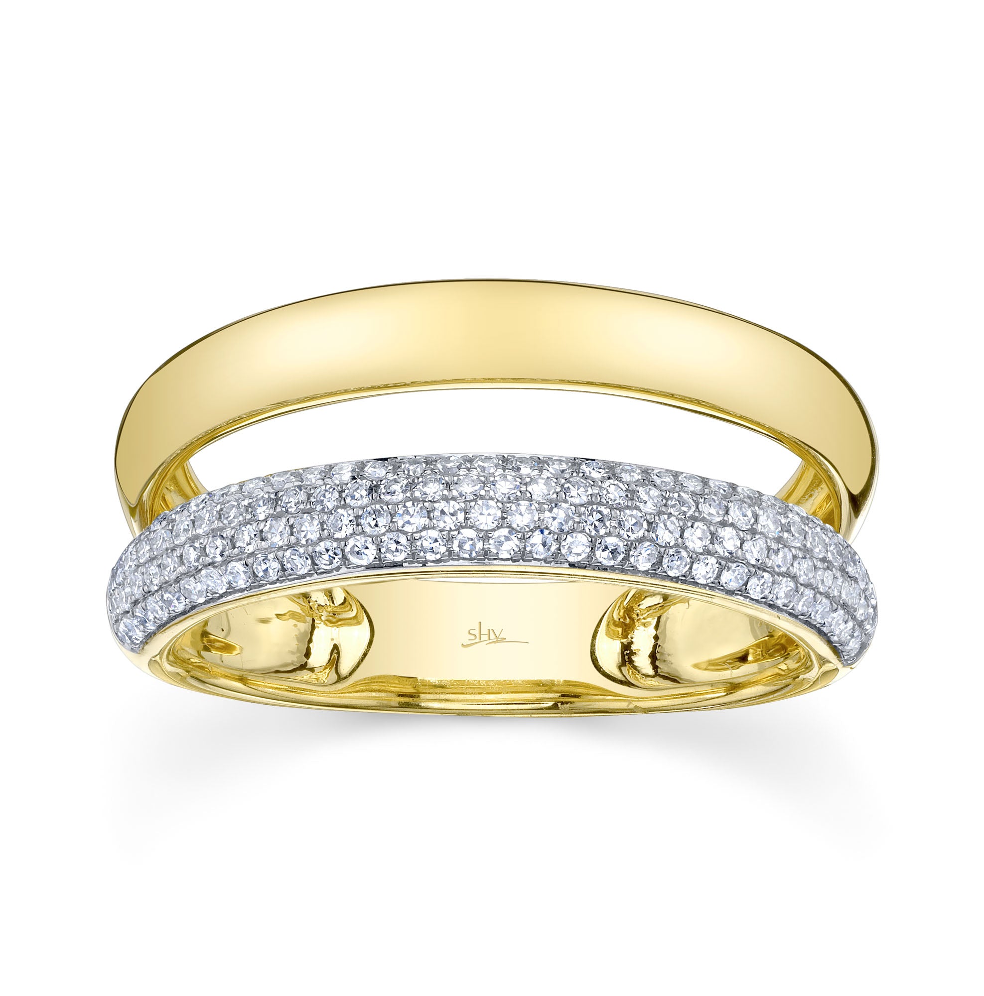 0.32CT 14K Y/G DIAMOND PAVE RING