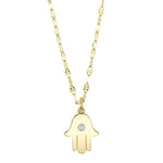 0.03CT 14K Y/G DIAMOND HAMSA SPARKLE CHAIN NECKLACE