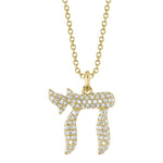 0.30CT 14K Y/G DIAMOND CHAI NECKLACE