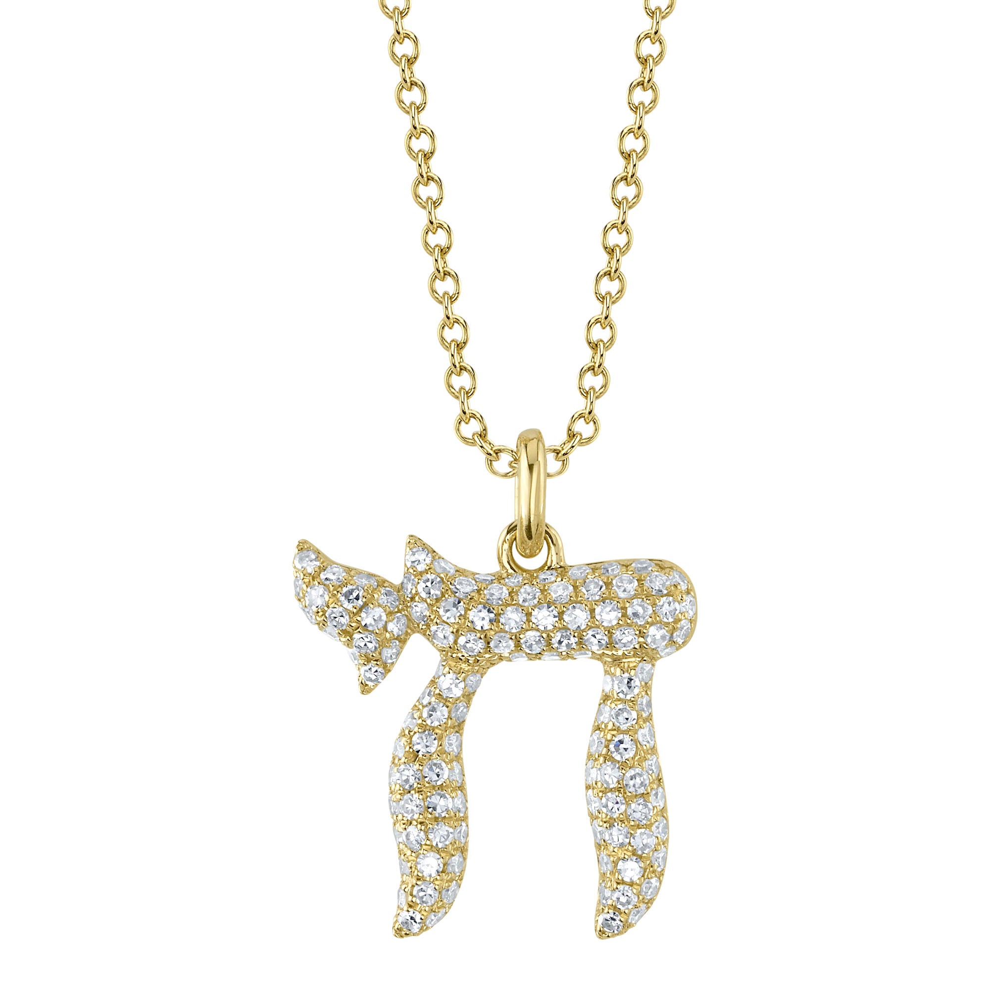 0.30CT 14K Y/G DIAMOND CHAI NECKLACE