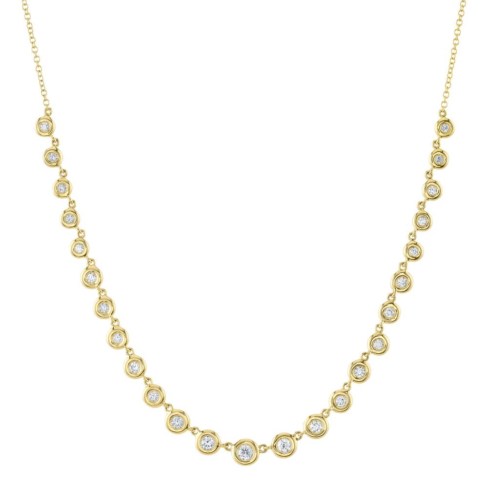 0.60CT 14K Y/G DIAMOND BEZEL NECKLACE