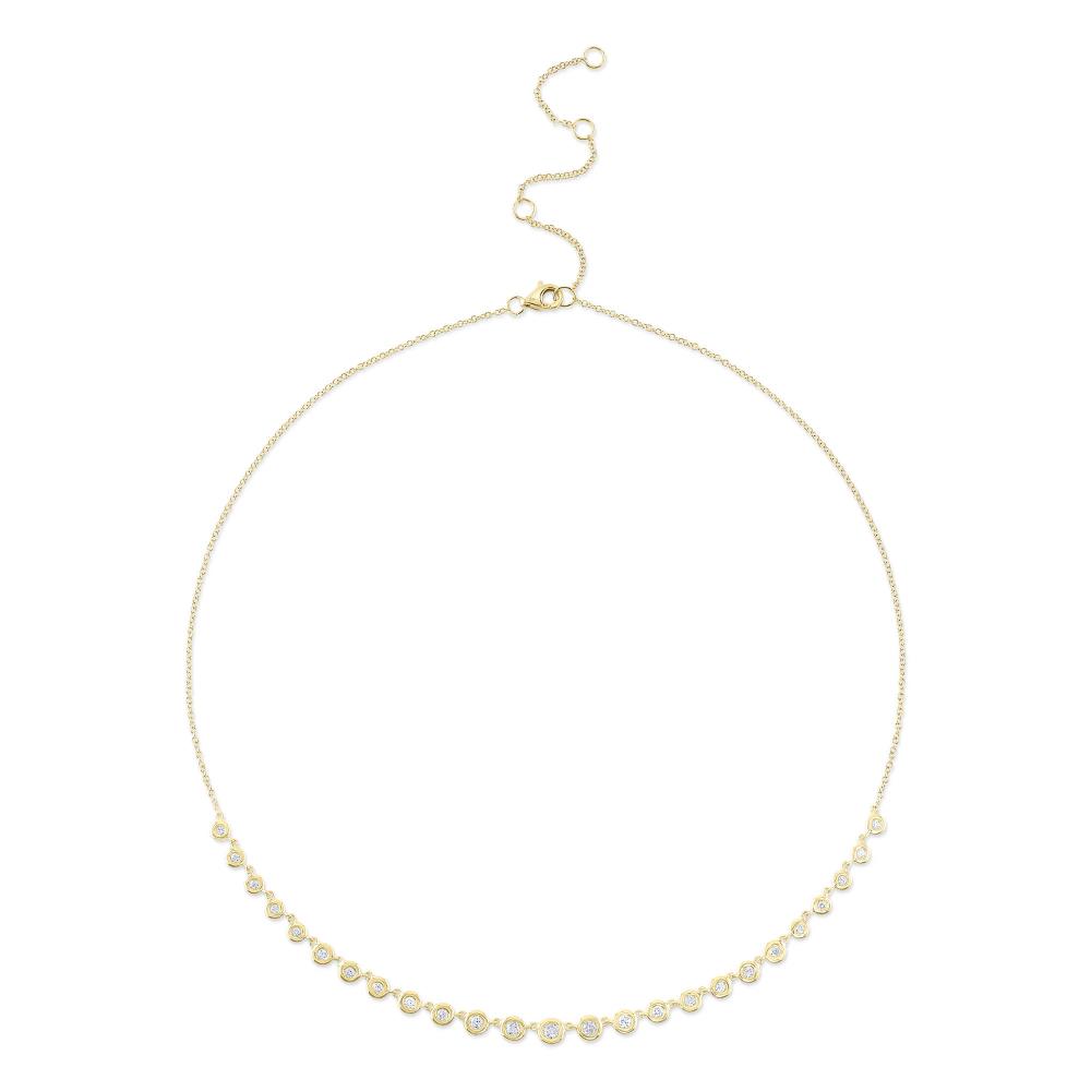 0.60CT 14K Y/G DIAMOND BEZEL NECKLACE