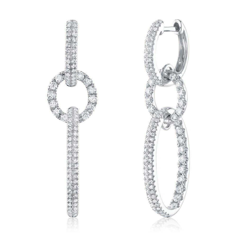 1.00CT 14K W/G DIAMOND OVAL EARRING