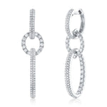 1.00CT 14K W/G DIAMOND OVAL EARRING