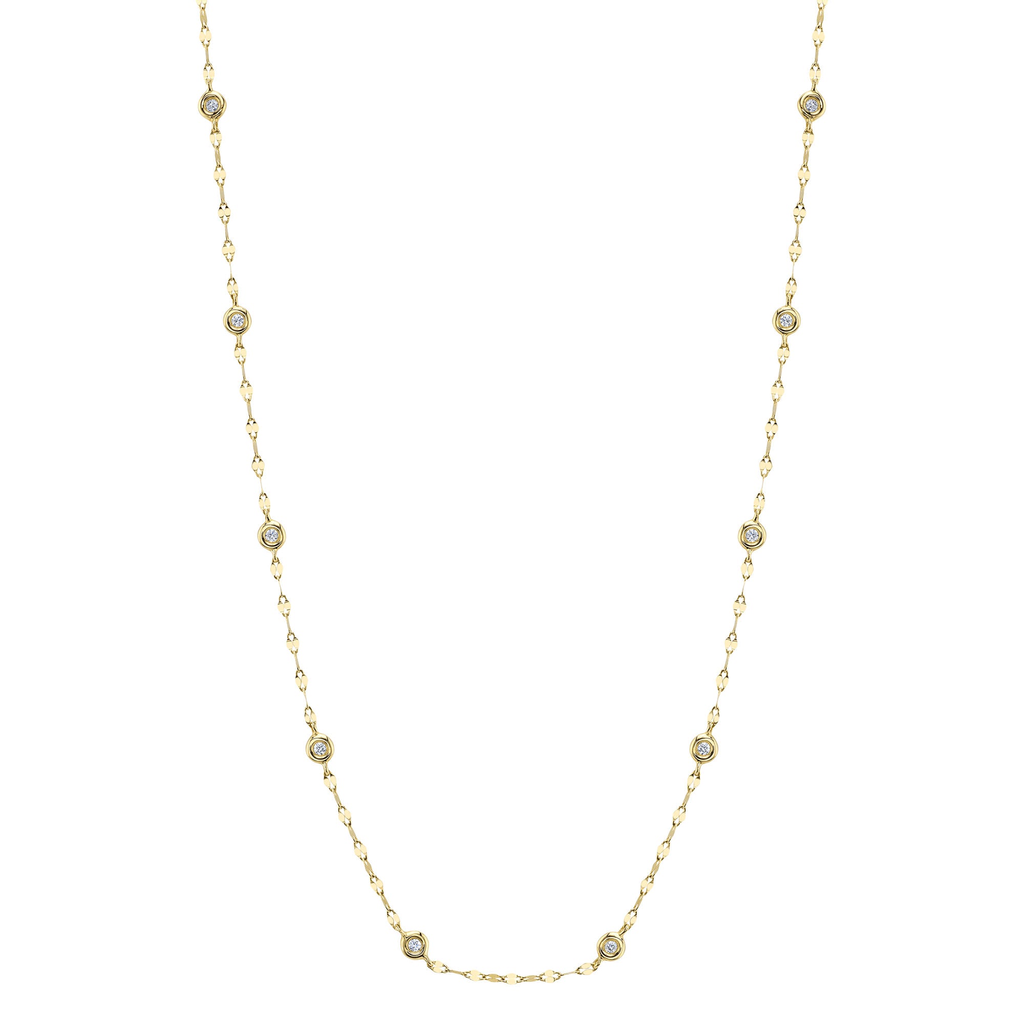 0.20CT 14K Y/G 18"" DIAMONDS BY THE YARD SPARKLE CHAIN NECKLACE