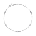 0.10CT 14K W/G 7"" DIAMONDS BY THE YARD SPARKLE CHAIN BRACELET