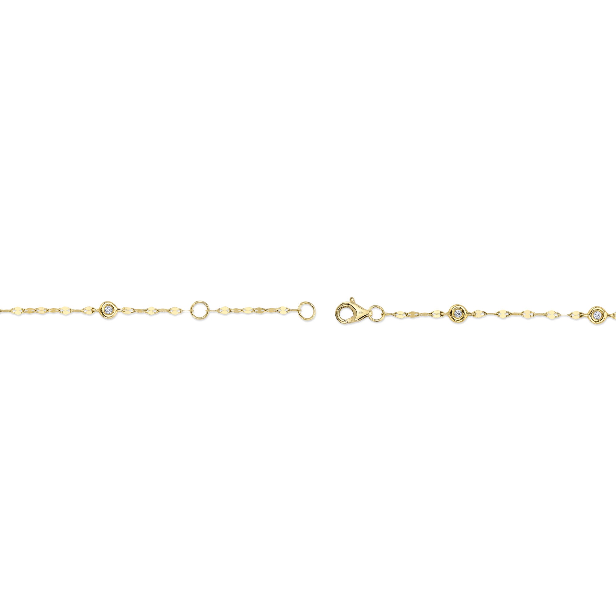 0.10CT 14K Y/G 7"" DIAMONDS BY THE YARD SPARKLE CHAIN BRACELET