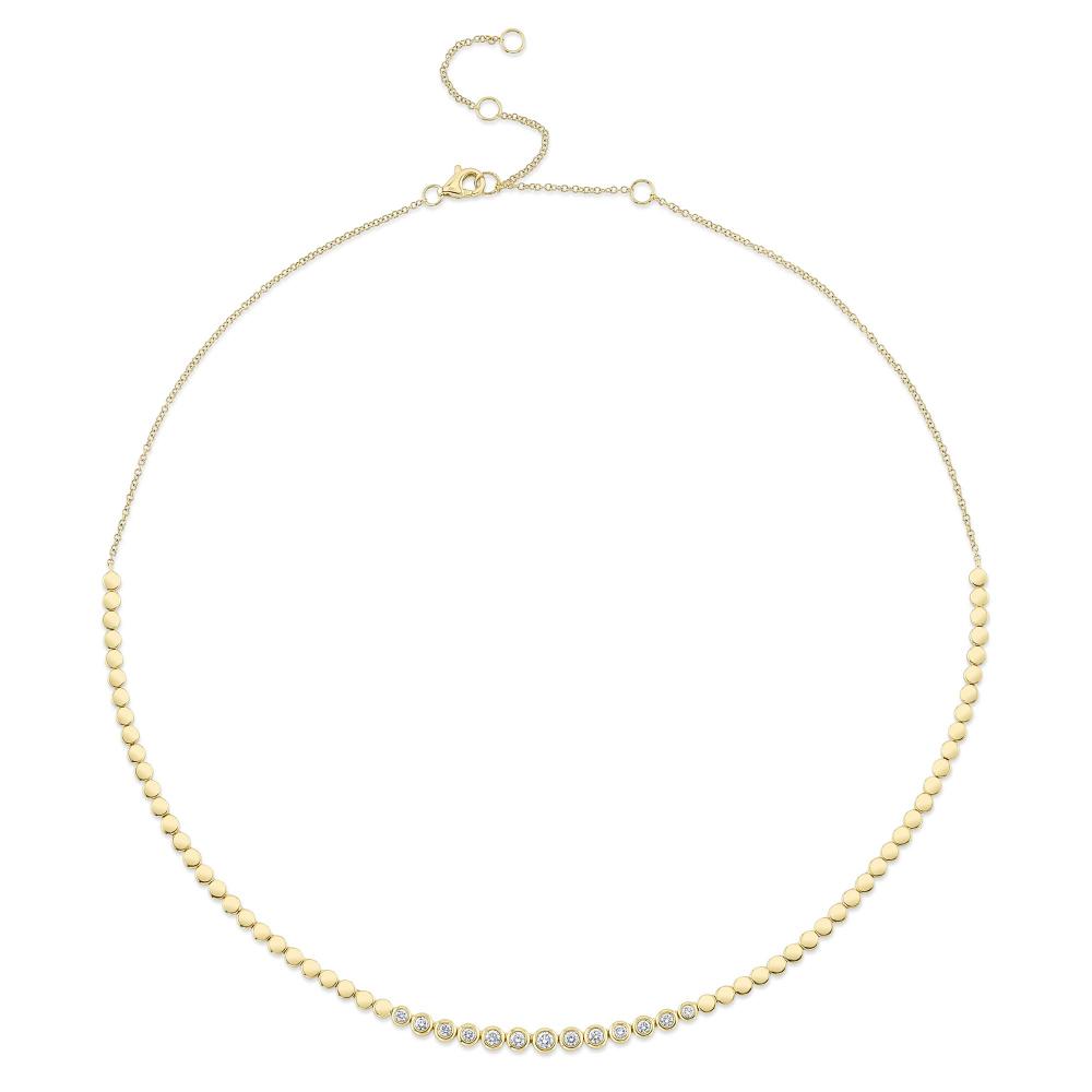 0.46CT 14K Y/G DIAMOND BEZEL NECKLACE
