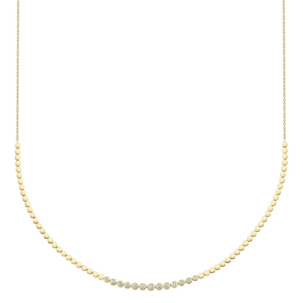 0.46CT 14K Y/G DIAMOND BEZEL NECKLACE
