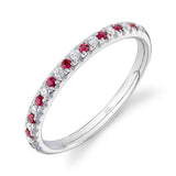 0.10CT DIAMOND & 0.10CT RUBY 14K W/G LADYS BAND