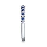 0.10CT DIAMOND & 0.10CT BLUE SAPPHIRE 14K W/G LADYS BAND