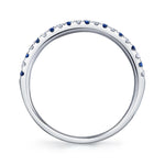 0.10CT DIAMOND & 0.10CT BLUE SAPPHIRE 14K W/G LADYS BAND