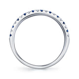 0.10CT DIAMOND & 0.10CT BLUE SAPPHIRE 14K W/G LADYS BAND