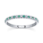 0.10CT DIAMOND & 0.10CT EMERALD 14K W/G LADYS BAND