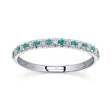 0.10CT DIAMOND & 0.10CT EMERALD 14K W/G LADYS BAND