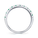 0.10CT DIAMOND & 0.10CT EMERALD 14K W/G LADYS BAND