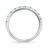 0.10CT DIAMOND & 0.10CT EMERALD 14K W/G LADYS BAND