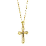 0.17CT 14K Y/G DIAMOND PAVE CROSS SPARKLE CHAIN NECKLACE