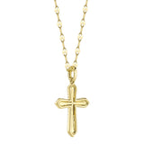 0.17CT 14K Y/G DIAMOND PAVE CROSS SPARKLE CHAIN NECKLACE