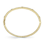 0.33CT 14K Y/G DIAMOND BEZEL RIBBED BANGLE