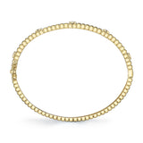 0.33CT 14K Y/G DIAMOND BEZEL RIBBED BANGLE