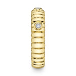 0.08CT 14K Y/G DIAMOND BEZEL RIBBED BAND