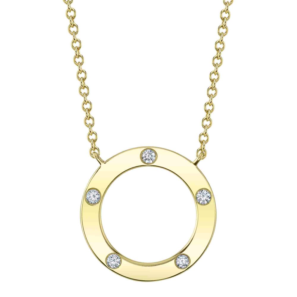0.07CT 14K Y/G DIAMOND CIRCLE NECKLACE