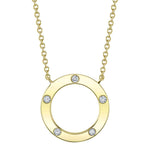 0.07CT 14K Y/G DIAMOND CIRCLE NECKLACE