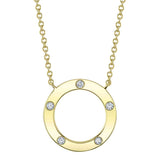 0.07CT 14K Y/G DIAMOND CIRCLE NECKLACE