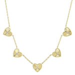0.09CT 14K Y/G DIAMOND BEZEL RIBBED HEART NECKLACE