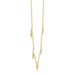 0.09CT 14K Y/G DIAMOND BEZEL RIBBED HEART NECKLACE