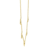 0.09CT 14K Y/G DIAMOND BEZEL RIBBED HEART NECKLACE