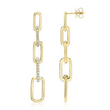 0.64CT 14K Y/G DIAMOND PAPER CLIP LINK EARRING