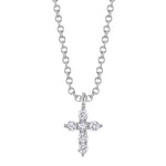 0.10CT 14K W/G DIAMOND CROSS NECKLACE