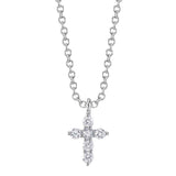0.10CT 14K W/G DIAMOND CROSS NECKLACE