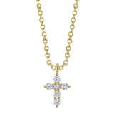 0.10CT 14K Y/G DIAMOND CROSS NECKLACE
