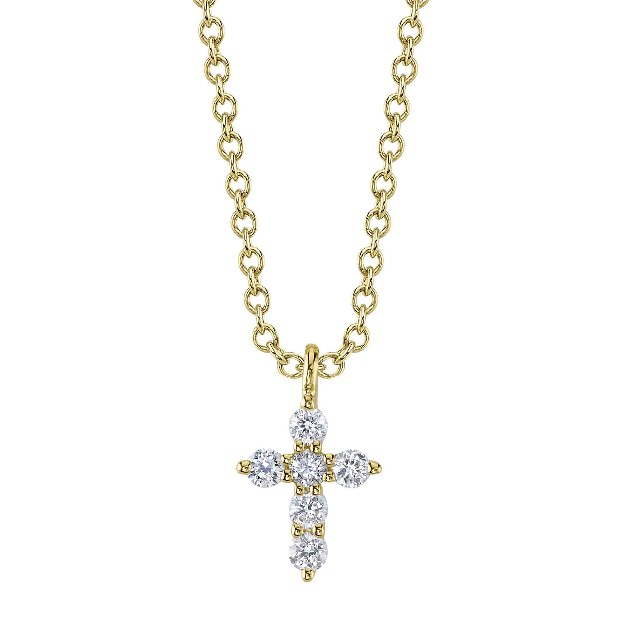 0.10CT 14K Y/G DIAMOND CROSS NECKLACE