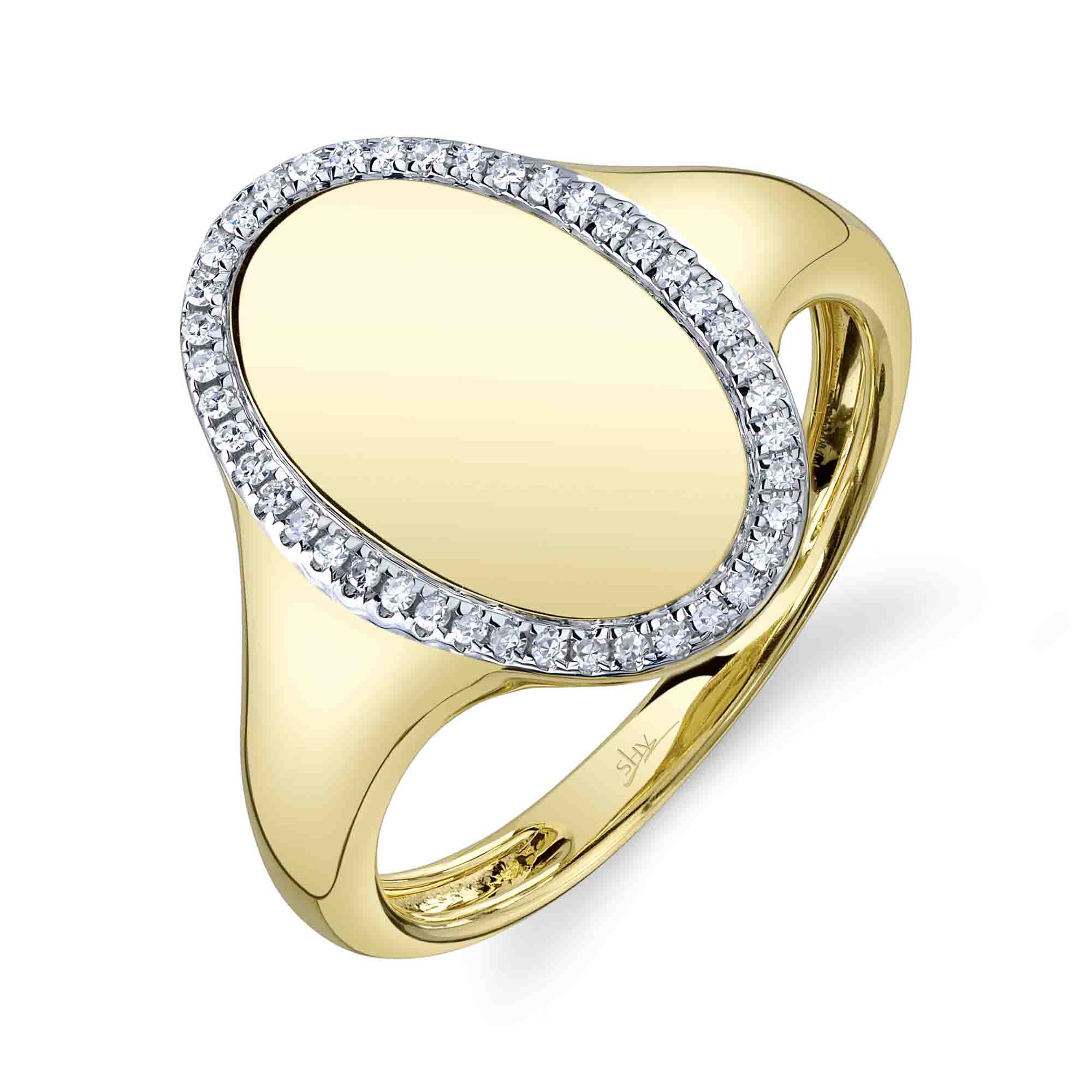 0.11CT 14K Y/G DIAMOND OVAL RING
