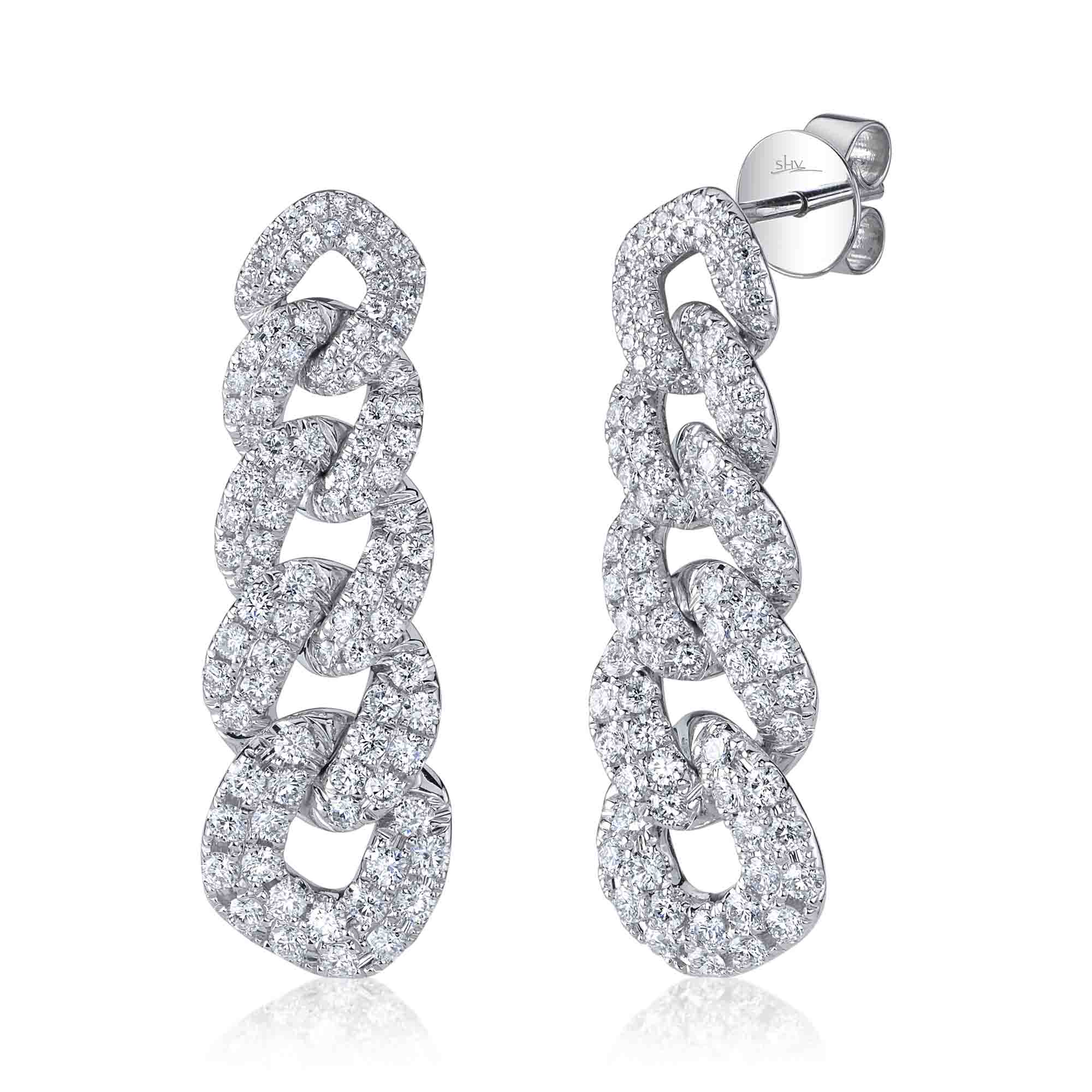 1.62CT 14K W/G DIAMOND LINK EARRING