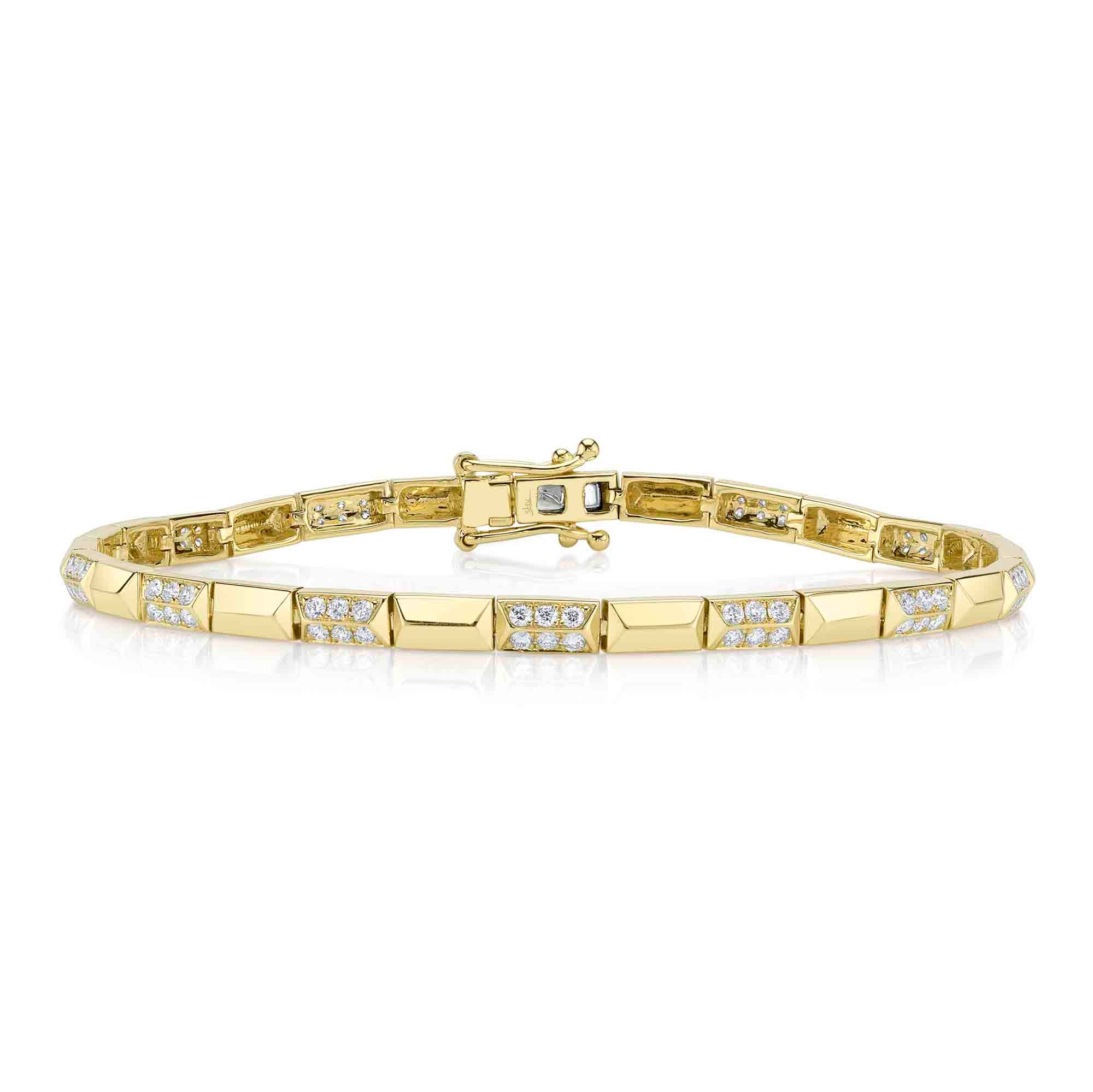 0.90CT 14K Y/G DIAMOND GEO CUT BRACELET