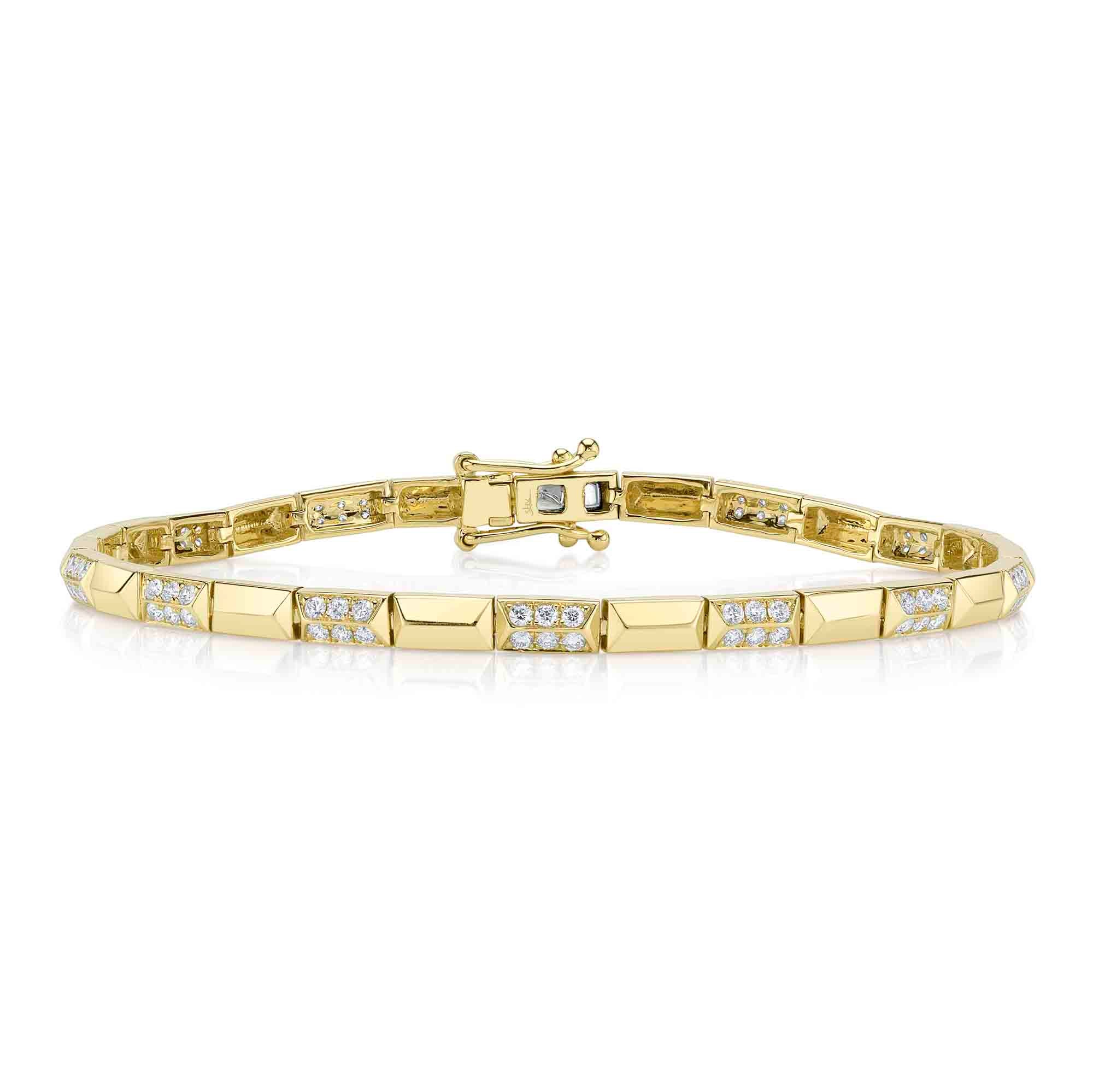 0.90CT 14K Y/G DIAMOND GEO CUT BRACELET
