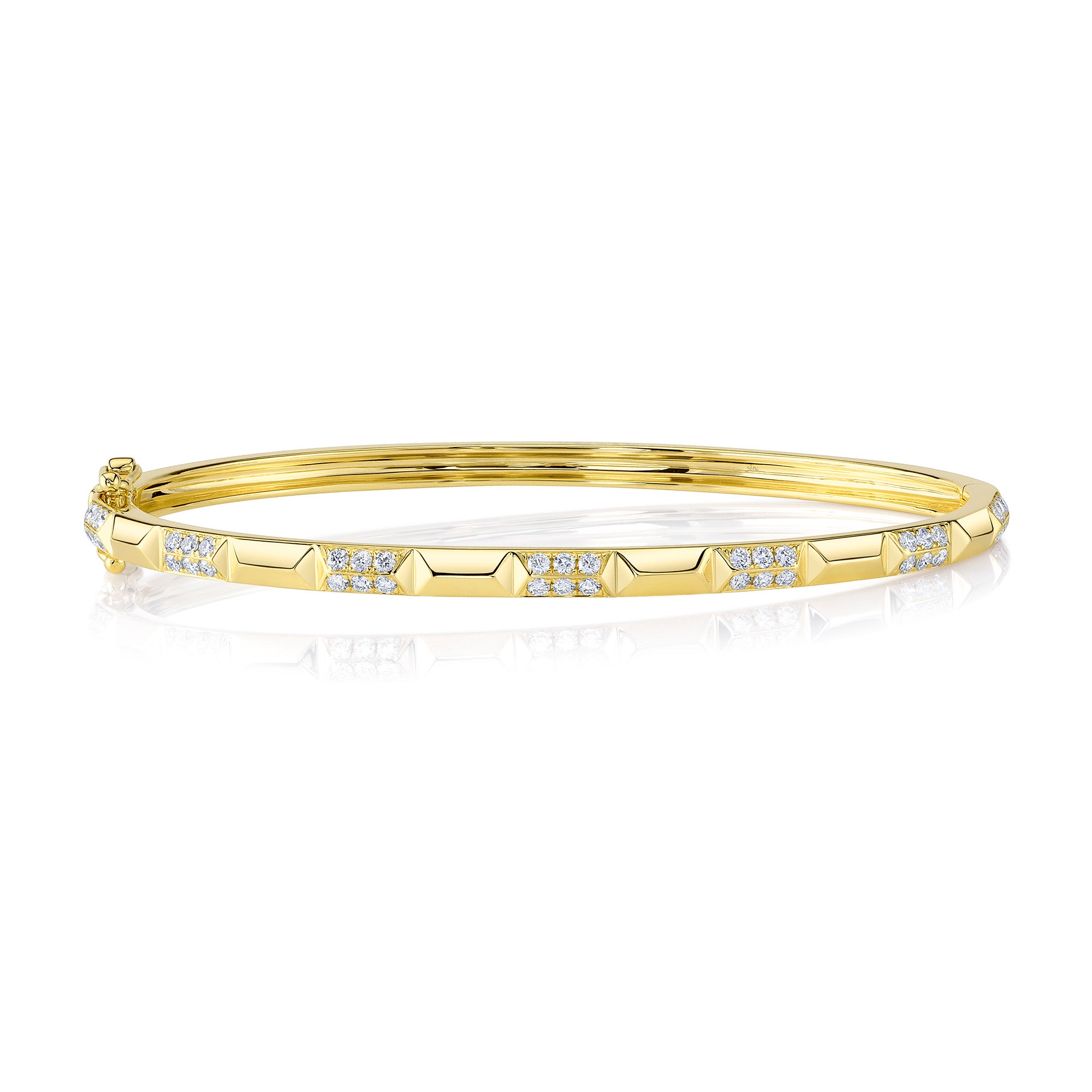 0.56CT 14K Y/G DIAMOND GEO CUT BANGLE