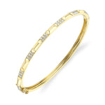 0.56CT 14K Y/G DIAMOND GEO CUT BANGLE